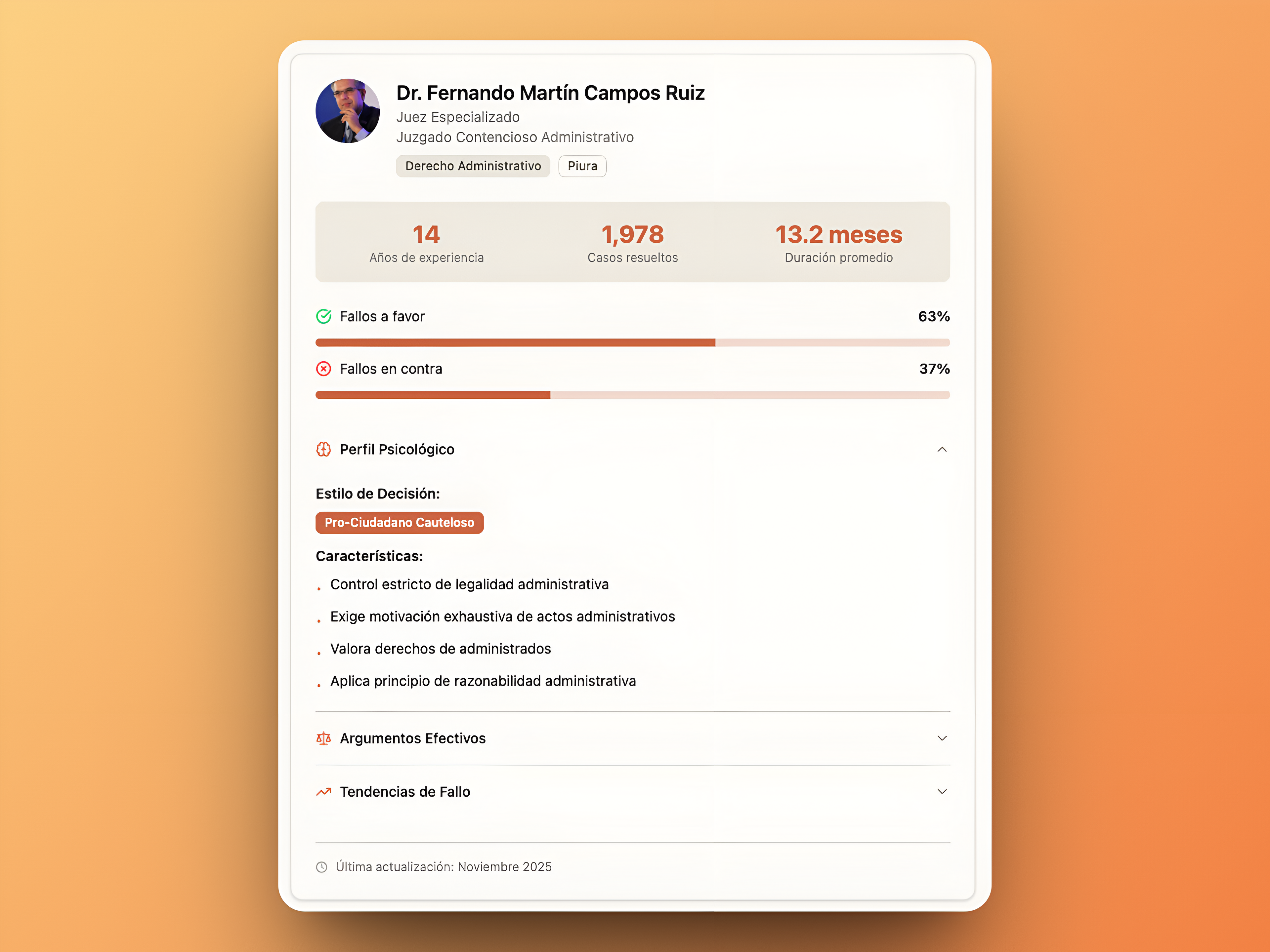 Análisis predictivo de jueces