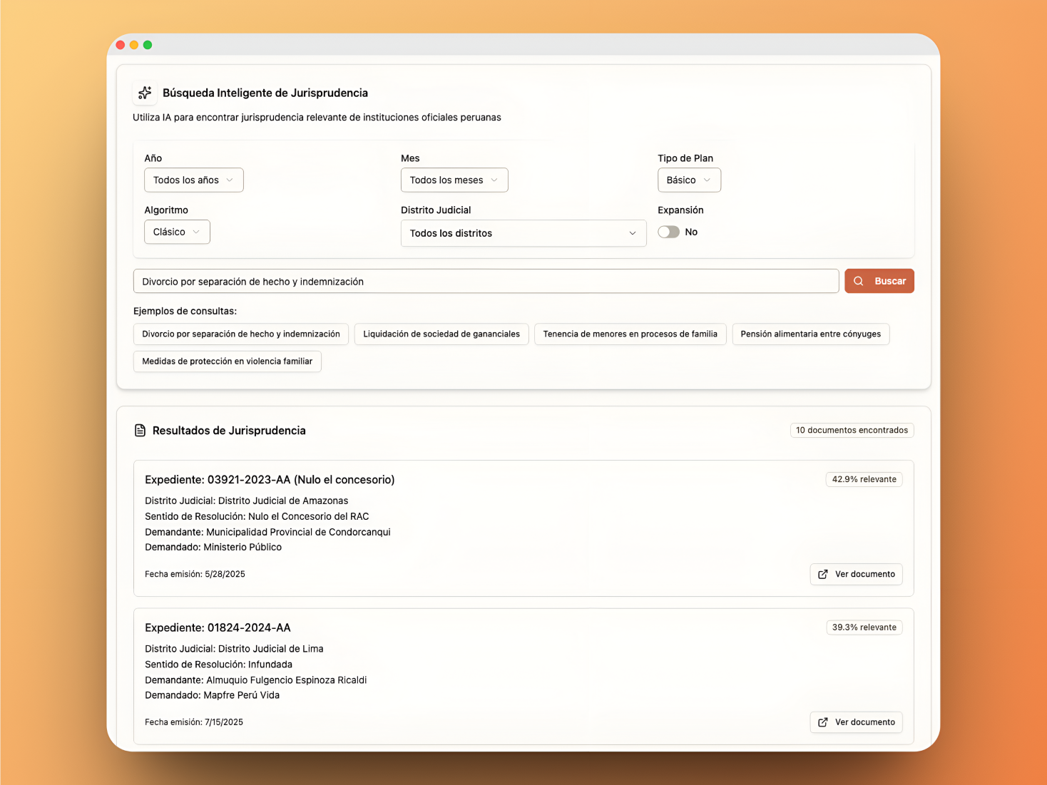 Búsqueda semántica de jurisprudencia